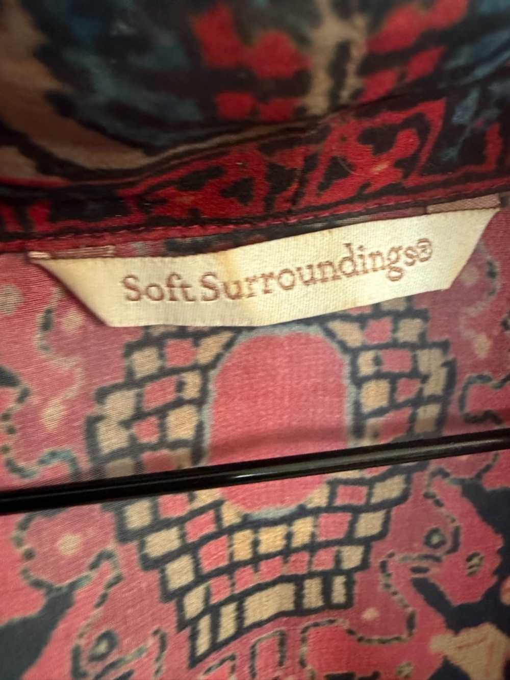 Soft Surroundings Red Paisley Sheer Kimono - Picture 9 of 9